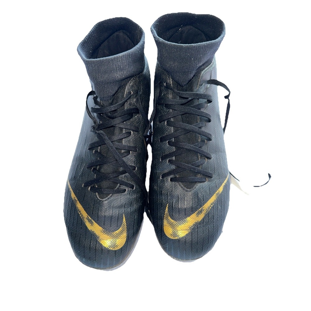 Nike Mercurial Soccer Cleats Size 7 Womens Engineered For Speed Black/Gold